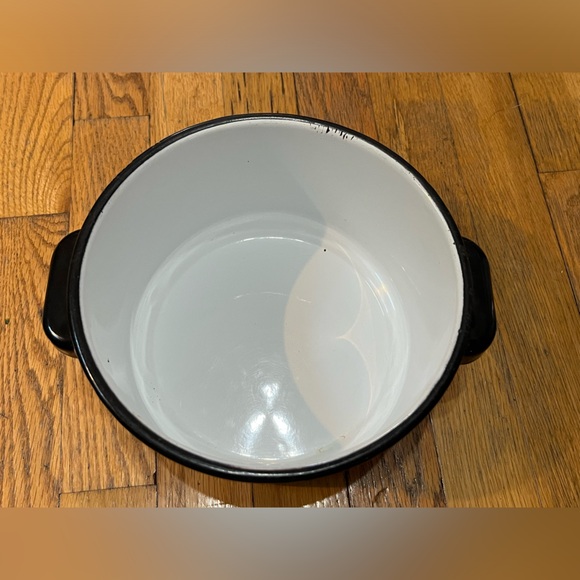 Vintage BERGGREN Enamel Pot With Lid Handles Swedish Cookware Floral Design - Picture 3 of 8